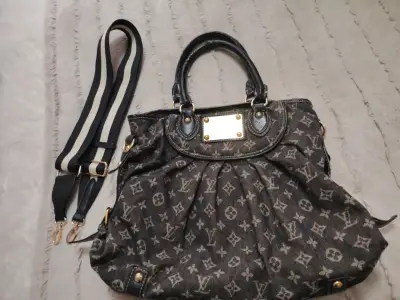 Bolso de tela estampado negro - miniatura 3