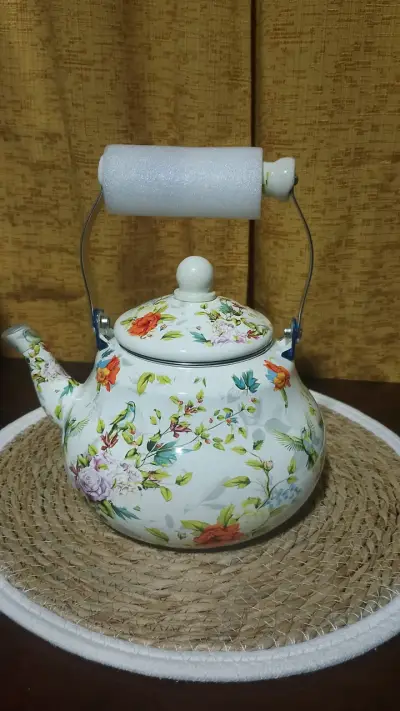 Tetera de cerámica floral - miniatura 2