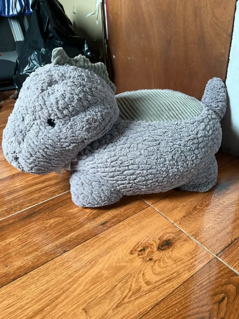 Peluche dinosaurio gris suave de 27cm - 2