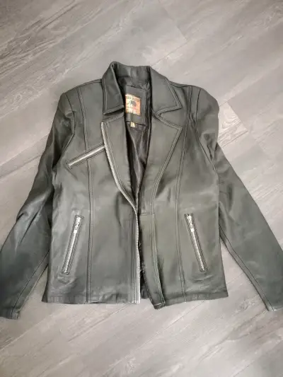Chaqueta de cuero negra jacket - miniatura 1
