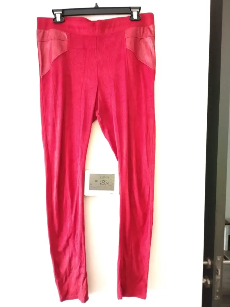 Pantalones rojos mujer Suede. - 4