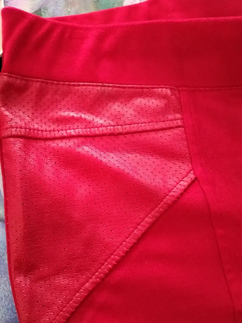 Pantalones rojos mujer Suede. - 6