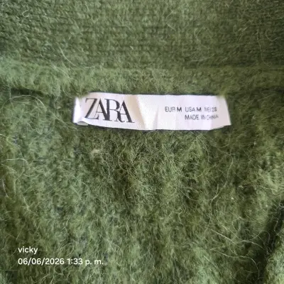 Cardigan verde con botones Zara - miniatura 2