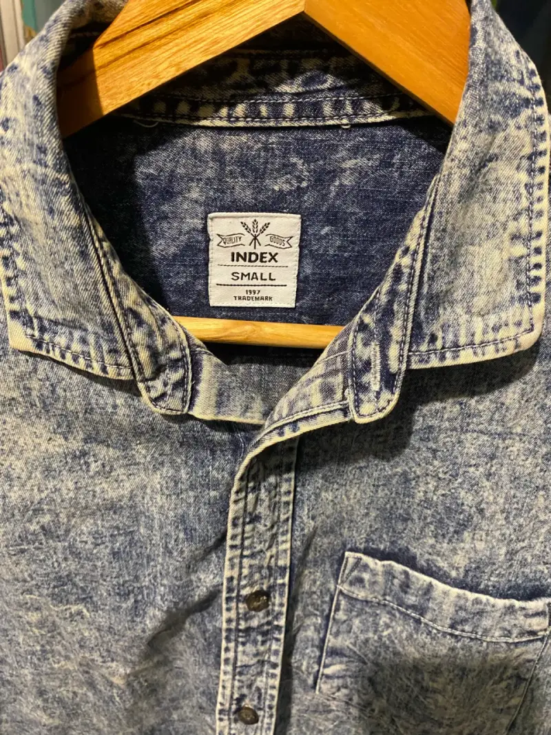 Camisa mezclilla lavado claro hombre. - 2
