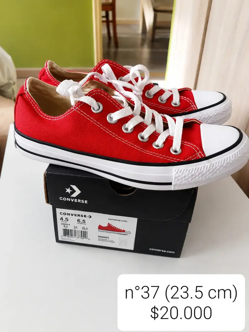 Zapatillas rojas Converse talla 37