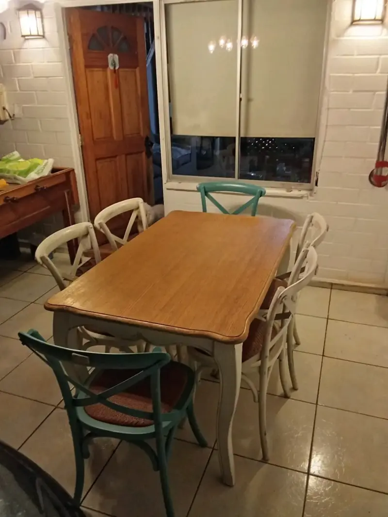 Comedor Vittoria Blanco + 6 Sillas - 1