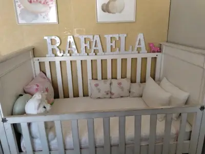 Cuna blanca de madera - miniatura 3