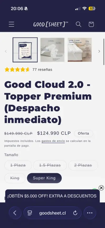Good Cloud 2.0 Topper Super King - miniatura 1