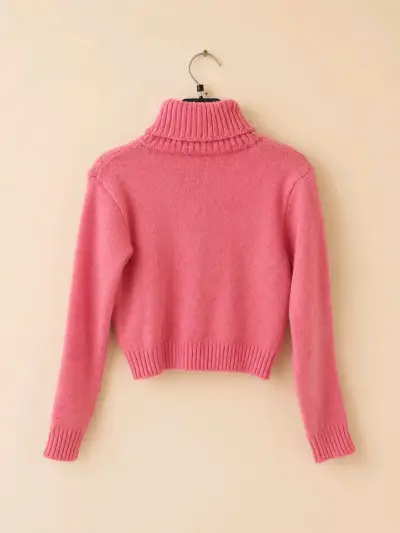 Sweater rosado cuello alto XS - miniatura 3
