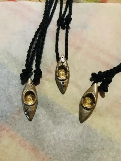 Collares con colgante de kayak de Plata Pura - miniatura 1