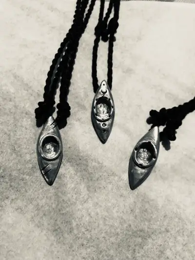 Collares con colgante de kayak de Plata Pura - miniatura 2