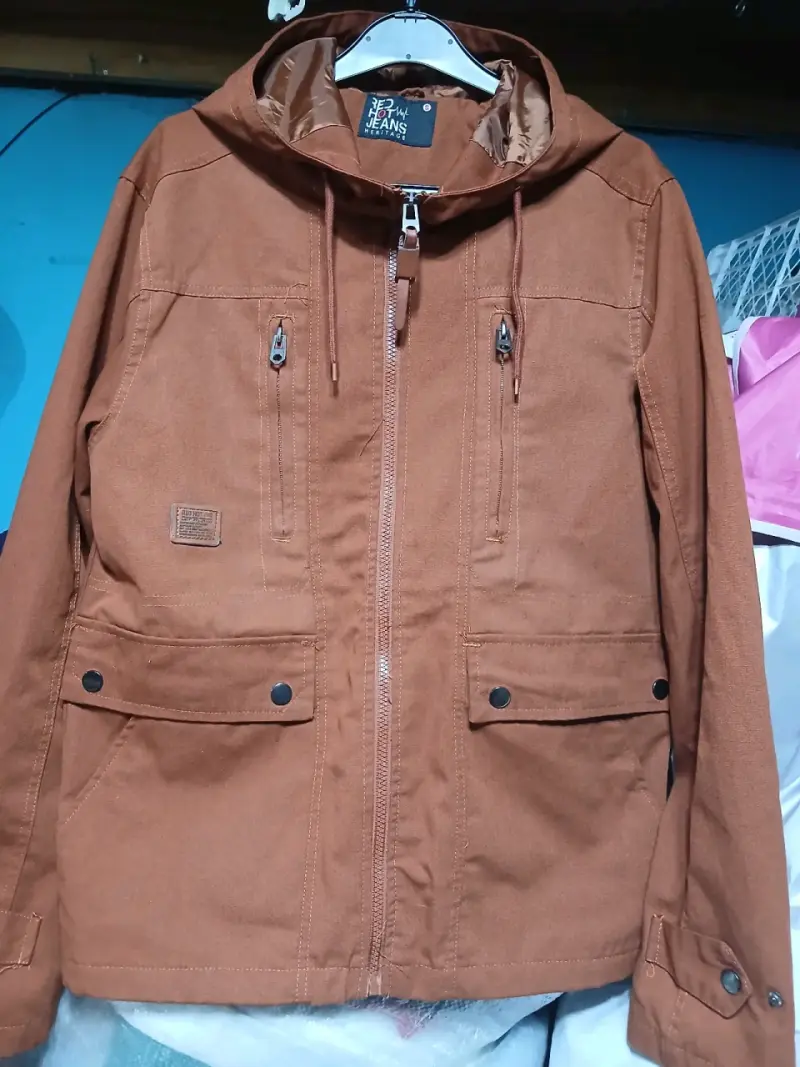 Chaqueta tipo parka marrón - 1