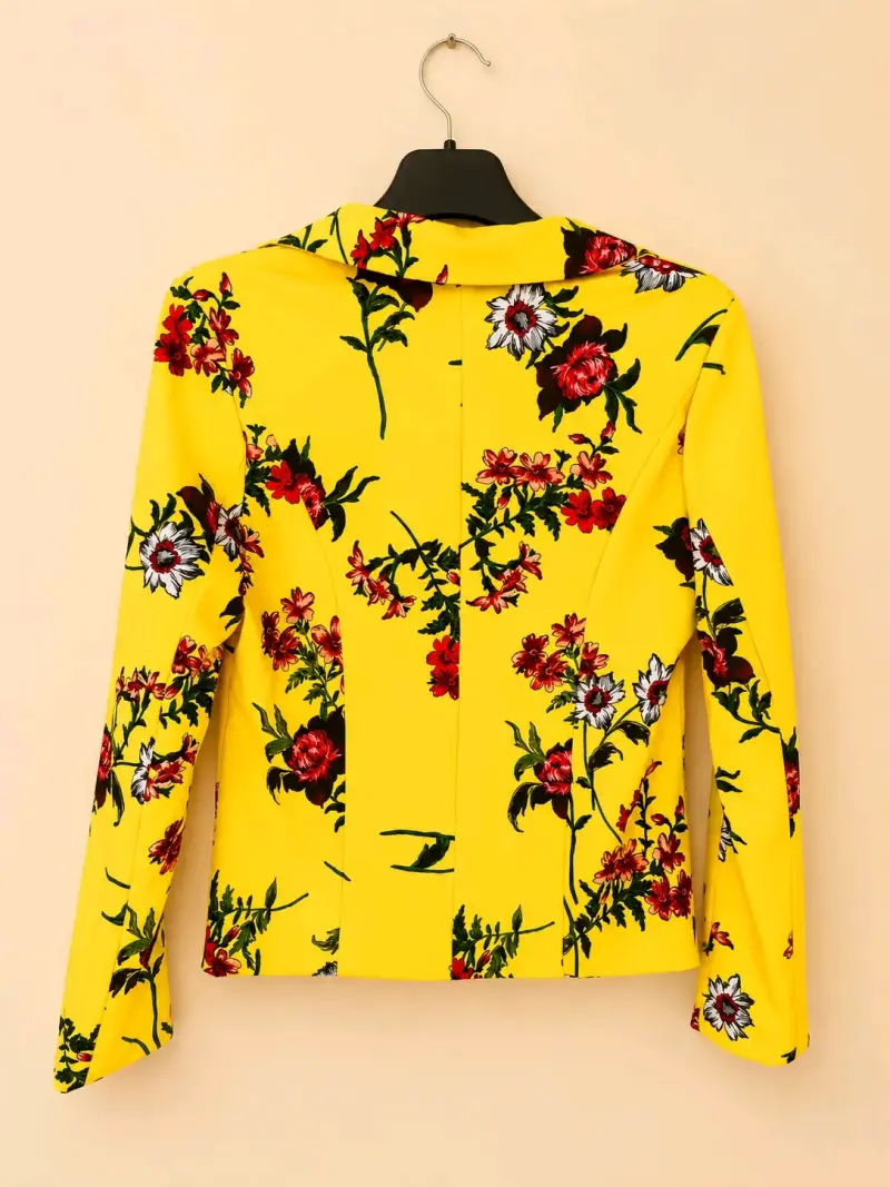 Blazer amarillo floral Talla M - 3