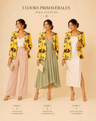 Blazer amarillo floral Talla M - miniatura 5