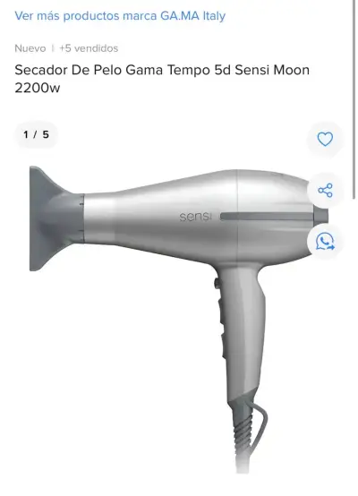 Secador de pelo Sensi gris - miniatura 2
