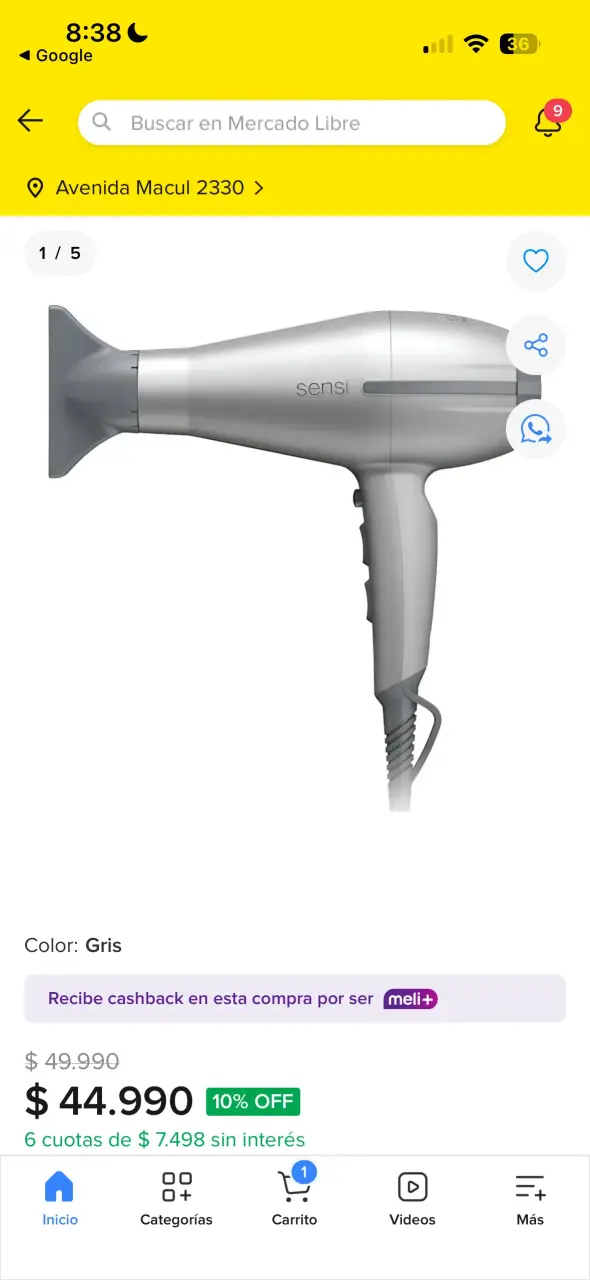 Secador de pelo Sensi gris - 3