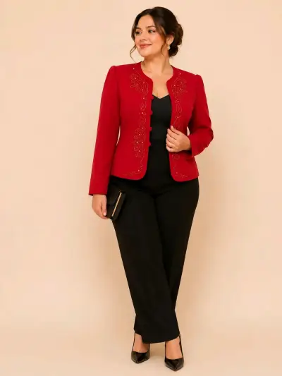 Chaqueta / Blazer roja elegante - miniatura 1