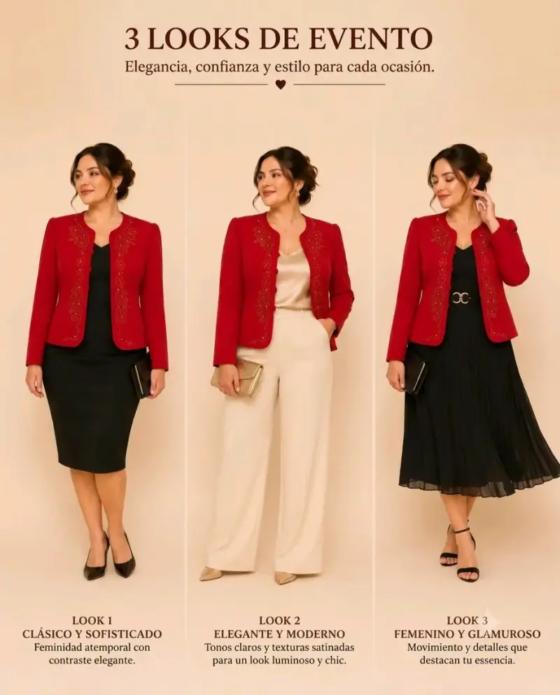 Chaqueta / Blazer roja elegante - 6