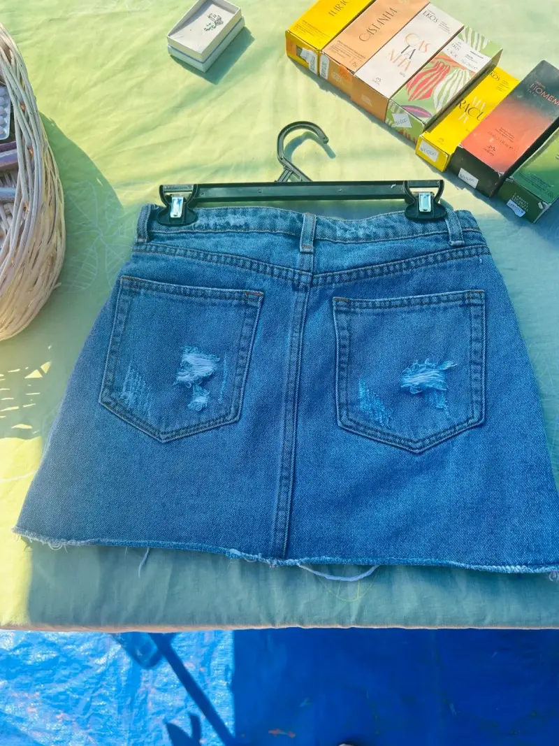 Mini falda denim desgastada - 2