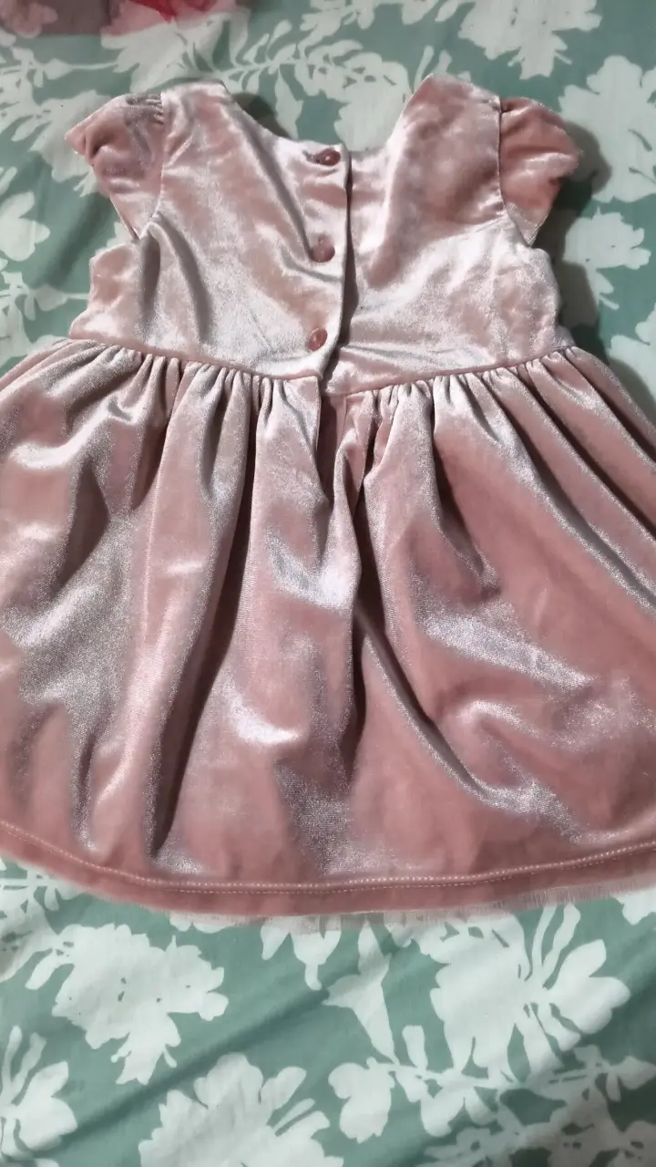 Vestido de bebé rosado con lazo - 2