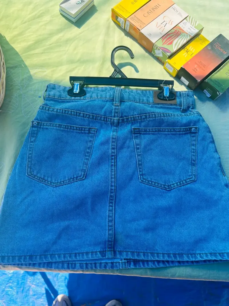 Minifalda denim azul mujer - 2