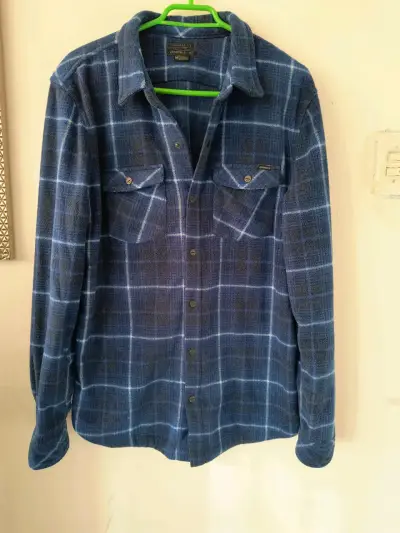 Camisa de franela azul a cuadros - miniatura 1