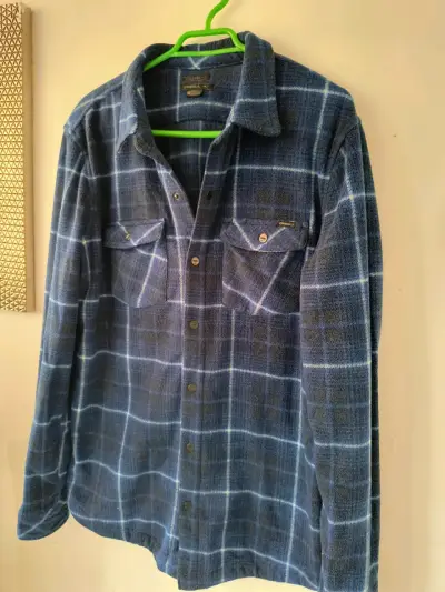 Camisa de franela azul a cuadros - miniatura 2