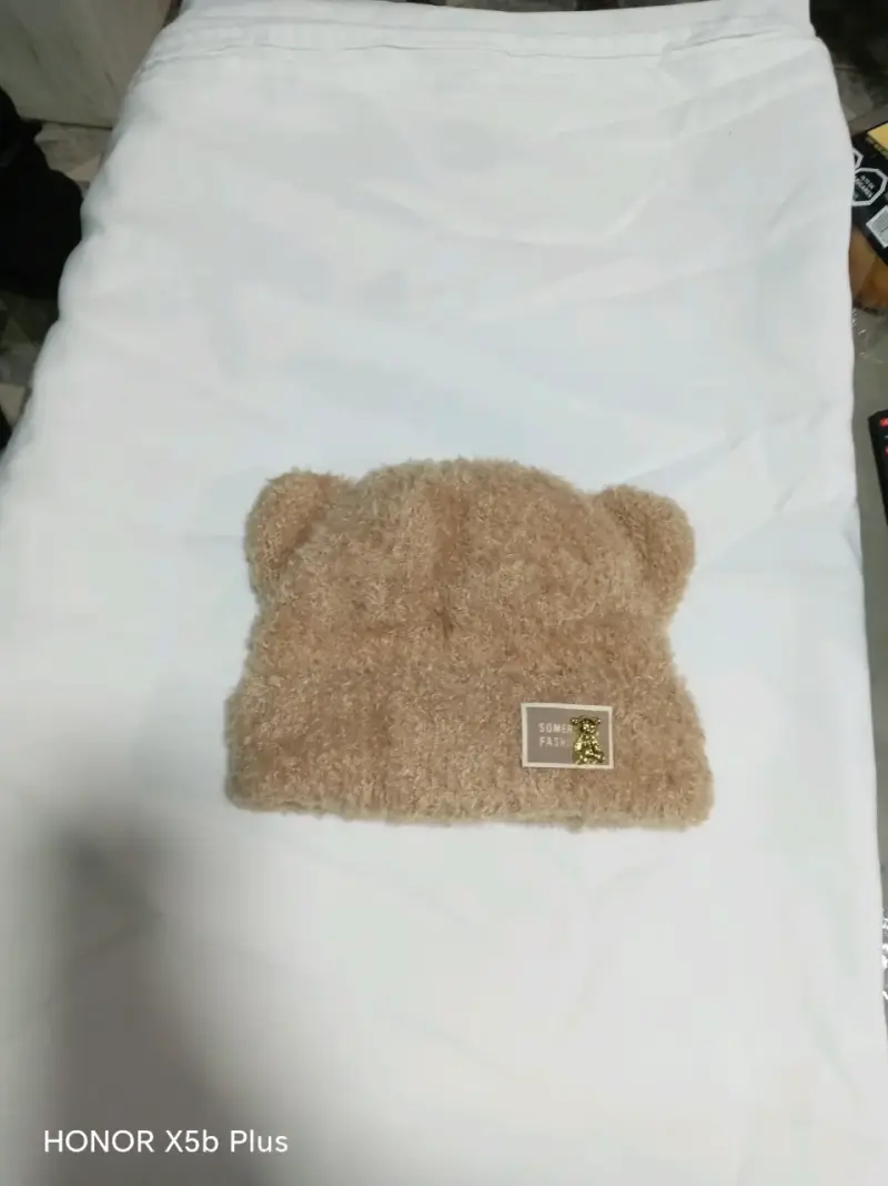 Gorro y cuello marrón con forro - 6