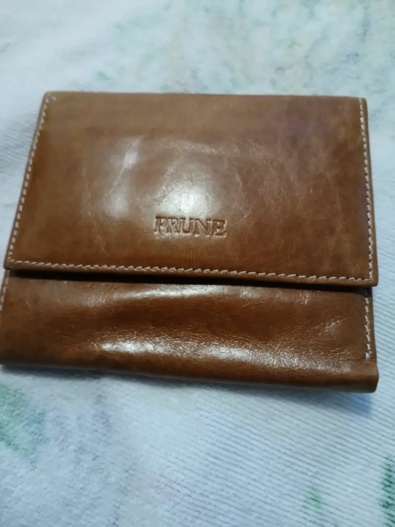 Billetera de cuero marrón Prune - 1