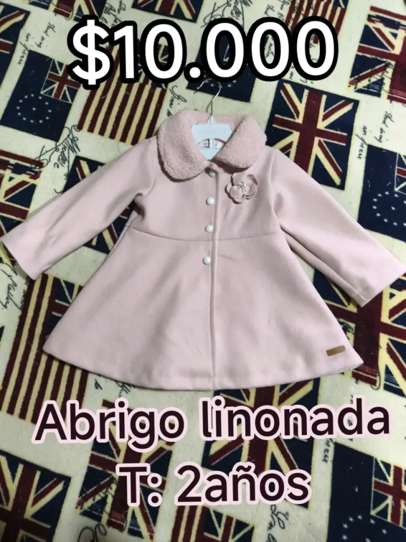Abrigo rosado para niña 2 años