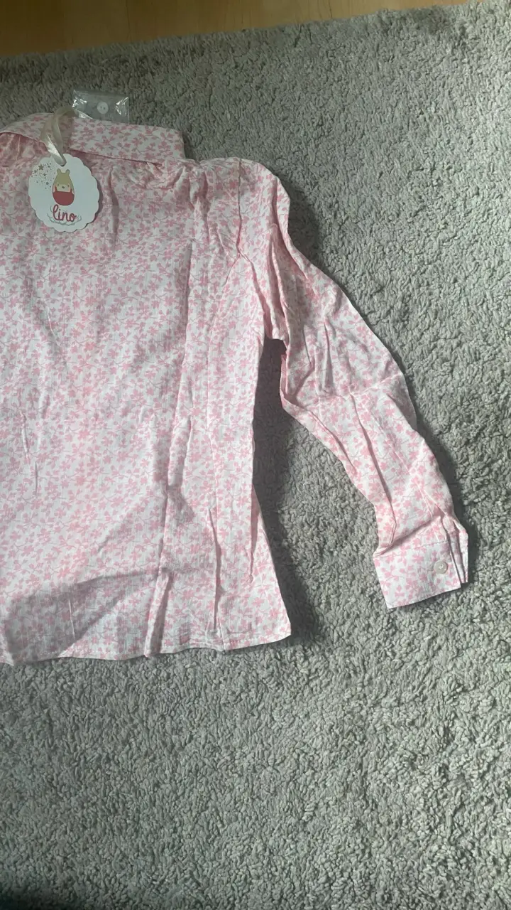 Camisa infantil rosada estampada - 2