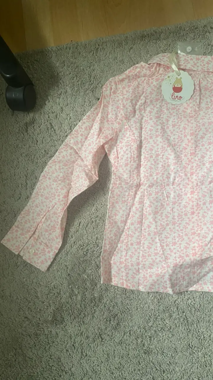 Camisa infantil rosada estampada - 3