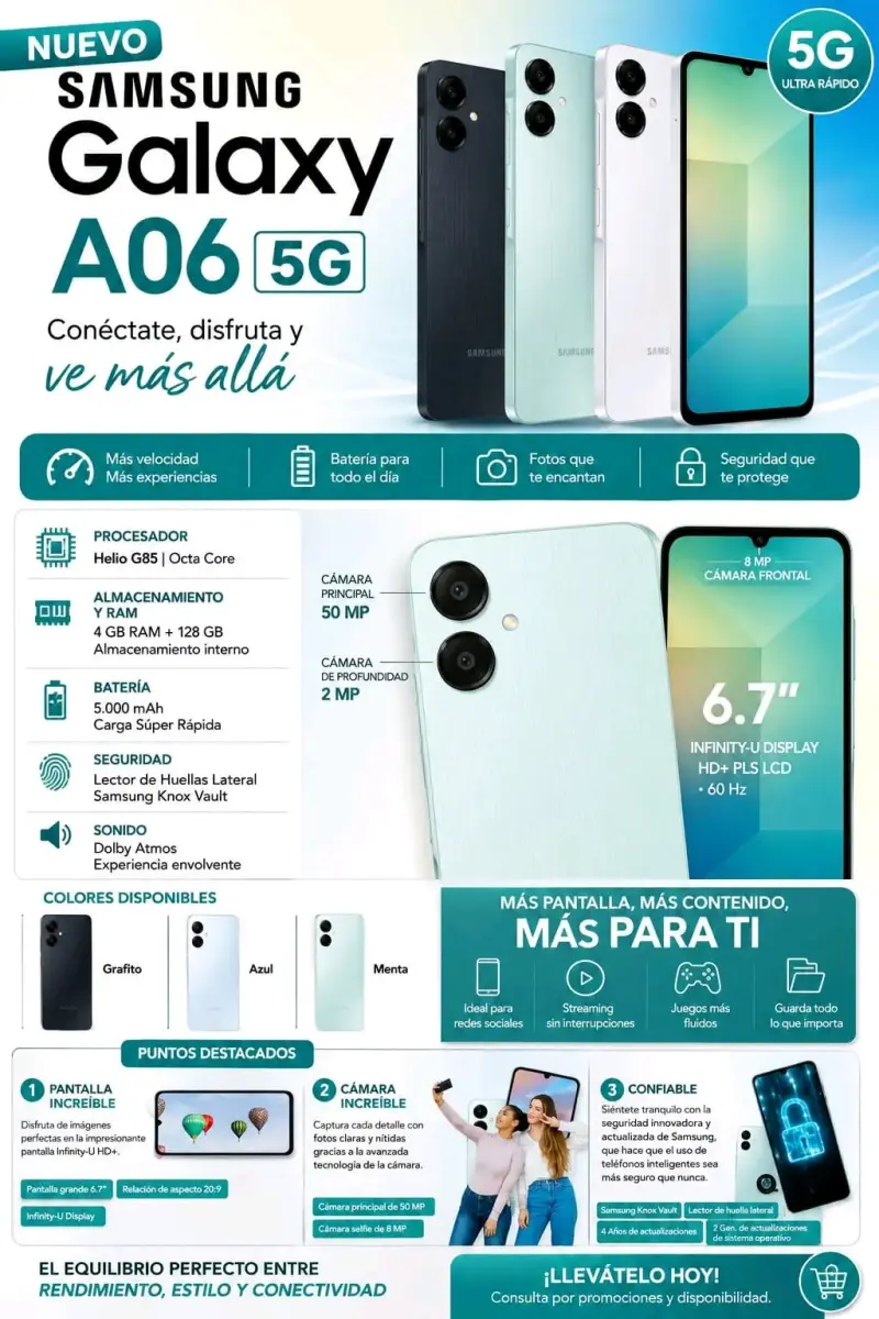 Samsung Galaxy A06 5G 128GB — Nuevo sellado - 1