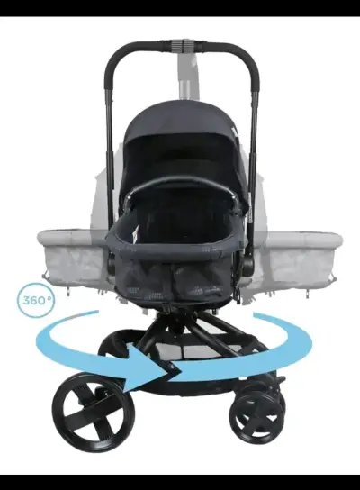 Coche 360 grados y silla de auto negro - miniatura 4