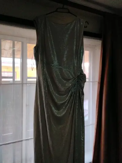 Vestido largo bronce brillante - miniatura 1