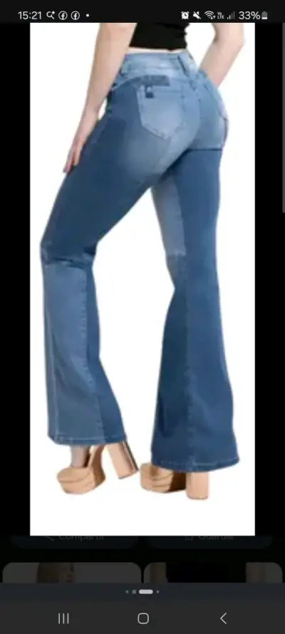 Jeans acampanados azules - miniatura 1