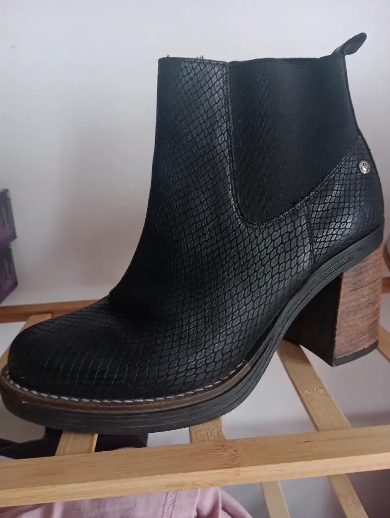Botines negros de tacón ancho - 2