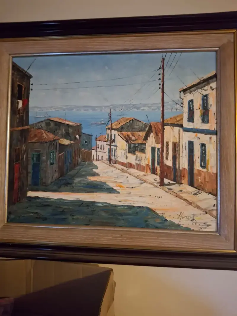 Cuadro paisaje urbano enmarcado