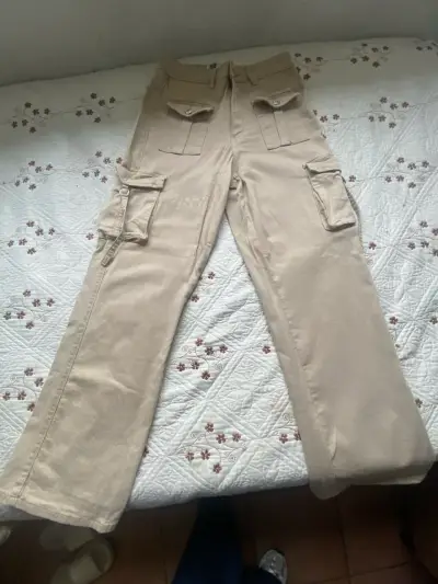 Jeans cargo beige - miniatura 1