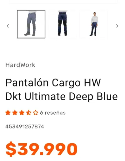 Pantalón Cargo HW azul - miniatura 1