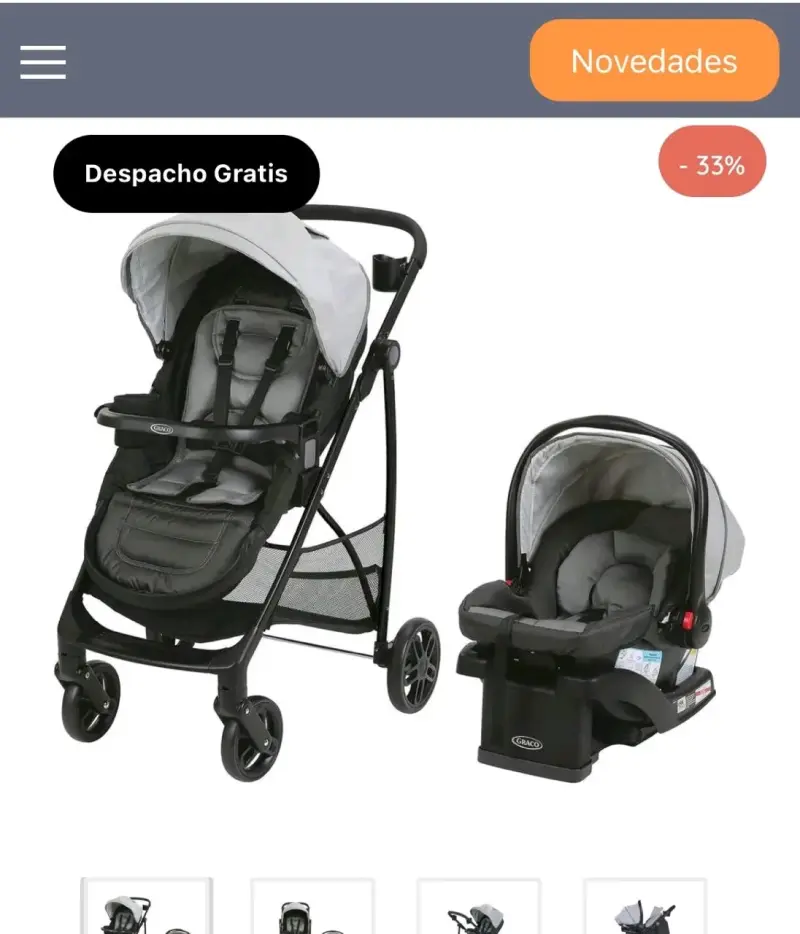 Coche de bebé con silla infantil
