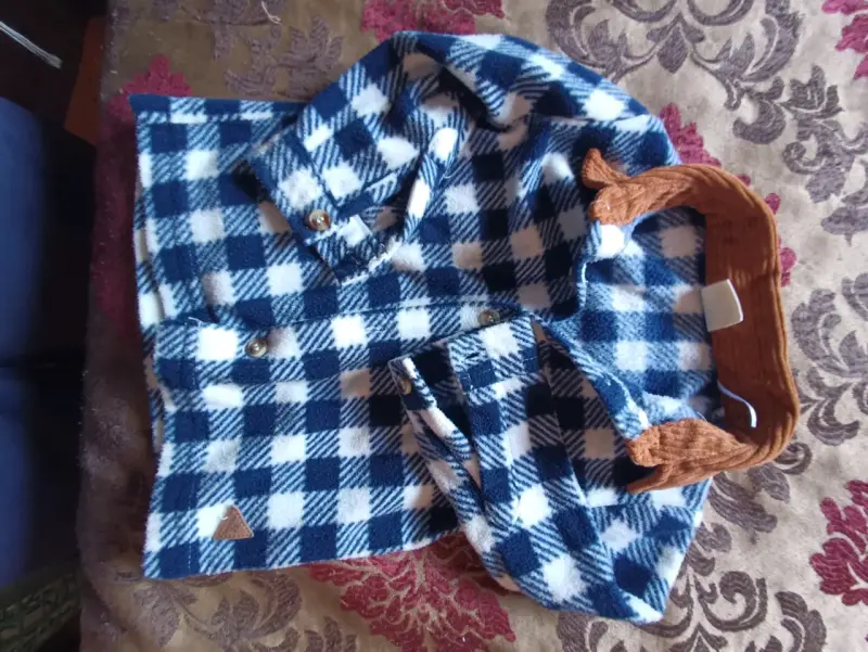 Camisa de franela a cuadros azul