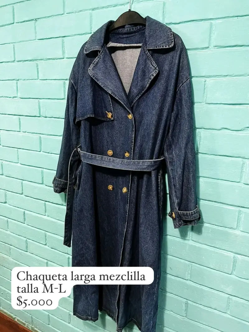 Chaqueta larga de mezclilla azul