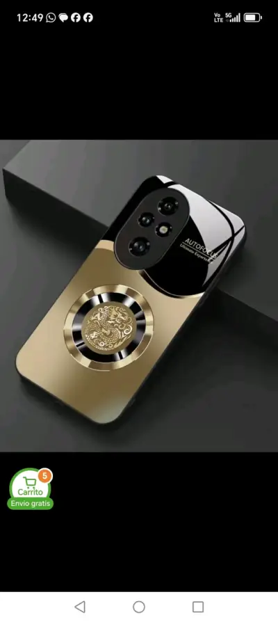 Funda de celular dorada con diseño - miniatura 1