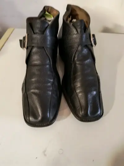 Botines de cuero negros con hebilla - miniatura 3