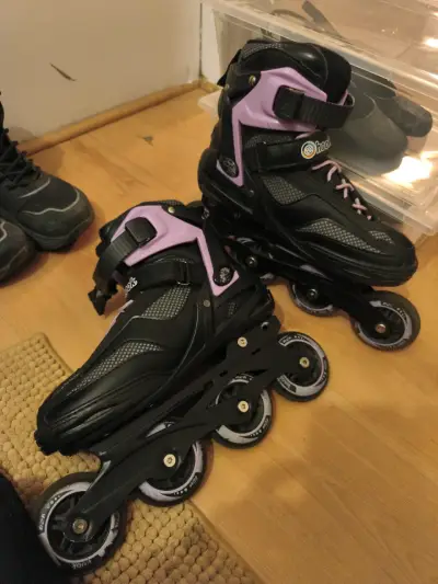 Patines en línea negros y morados Hook - miniatura 1