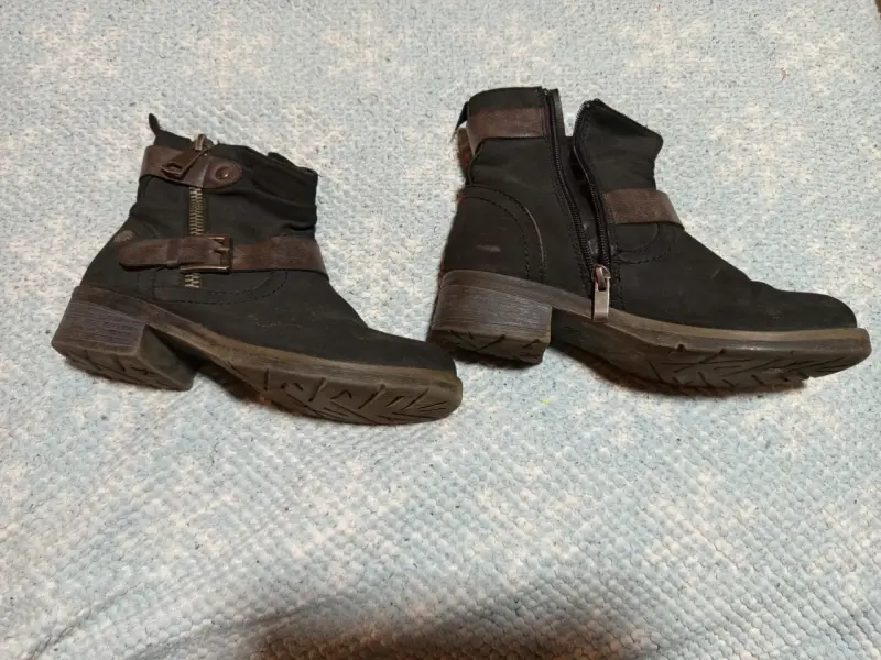 Botines negros de cuero con cierre nº36 - 1