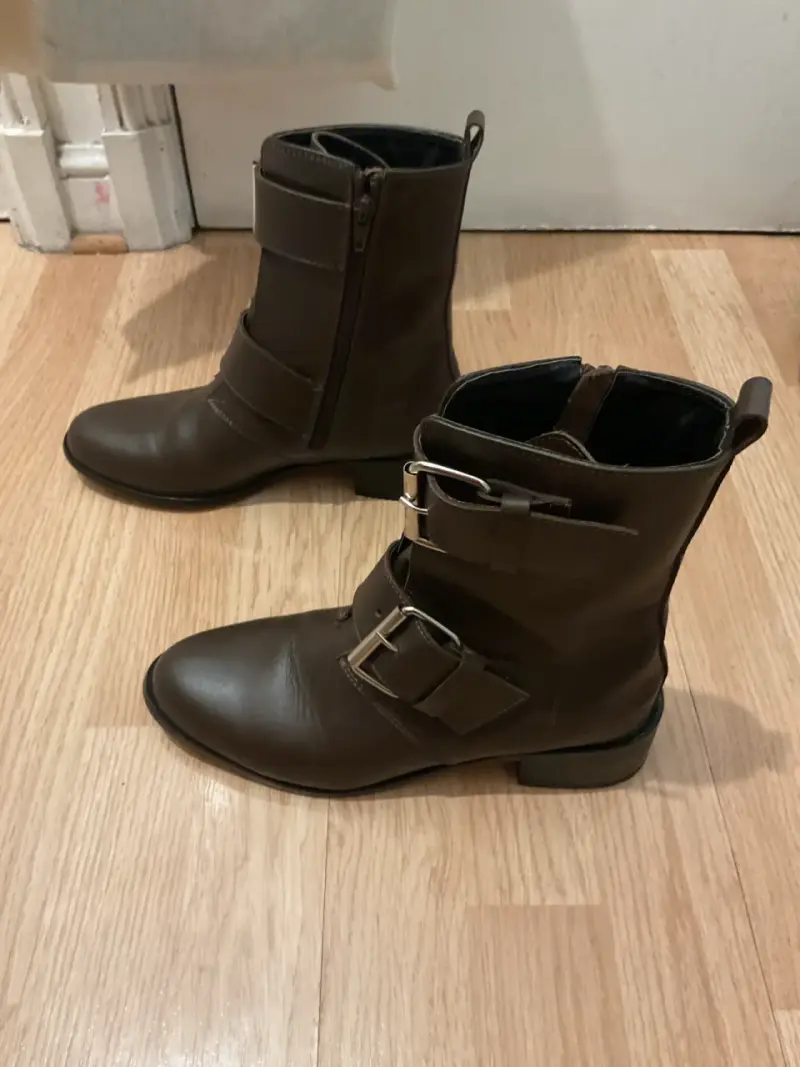 Botas de cuero café moro - 2