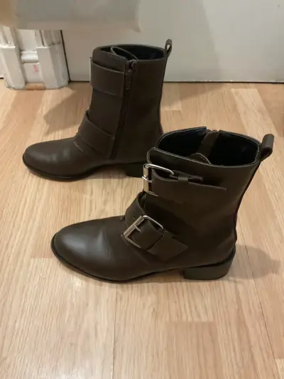 Botas de cuero café moro - miniatura 2