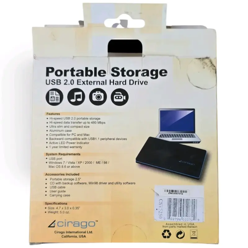 Disco Duro Externo 250GB USB 2.0 Cirago - 2